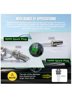 X-PRO5 Car Spark Plug Tester Dual Holes Adjustable Working Frequency Tester SparkPlug Tool for 12V Gasoline Vehicles Motorcycle Ignition Coil Tester with A Protective Cover  - Image 4