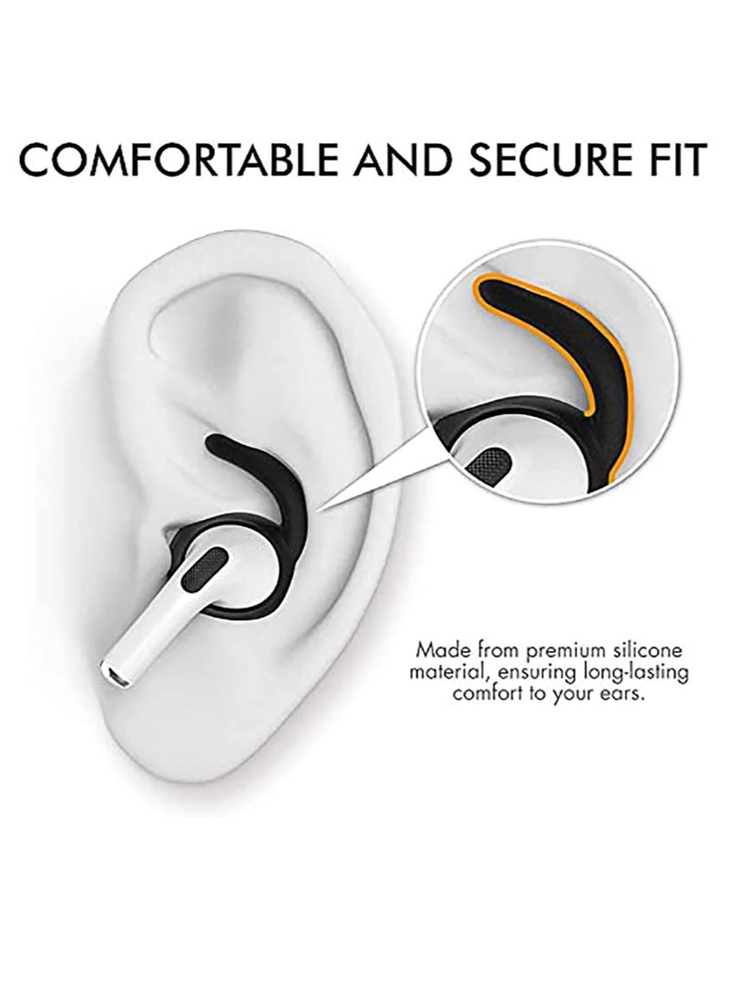 Suntown 3 Pairs Ear Hooks Covers for AirPod Pro (Added Storage Pouch) Anti-Slip Ear Tips Compatible with Apple AirPod Pro (Black) - Image 4