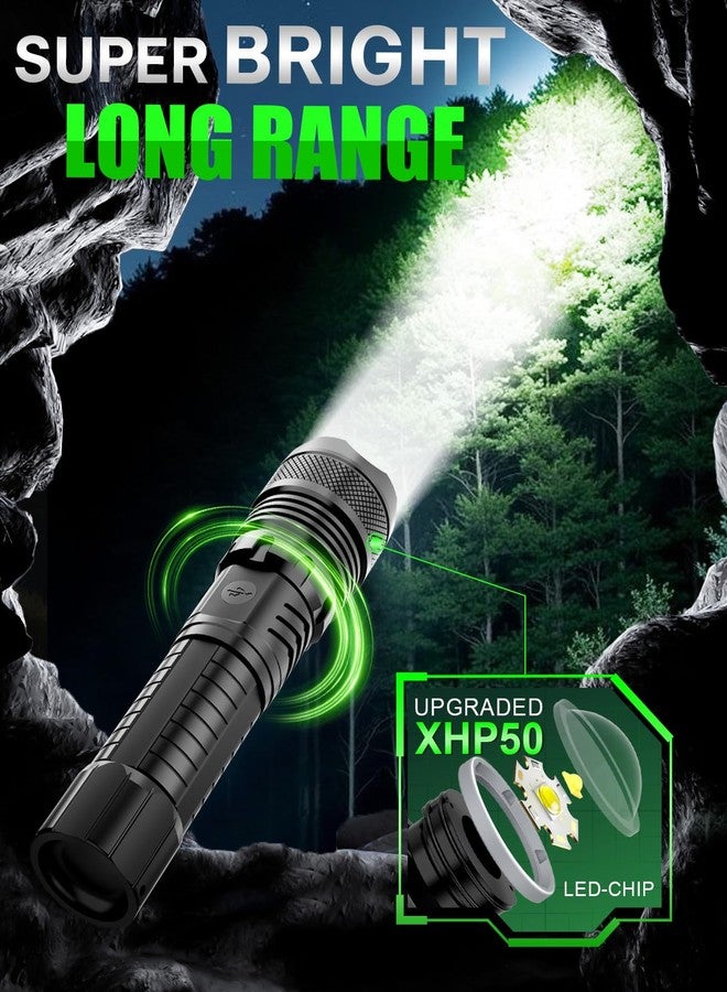 Victoper LED Flashlights, High Powered High Lumens Super Bright Tactical Flashlight, Rechargeable, 5 Modes Zoomable Waterproof Flash Lights for Emergency, Outdoor, Home, Camping, Hiking - Image 2