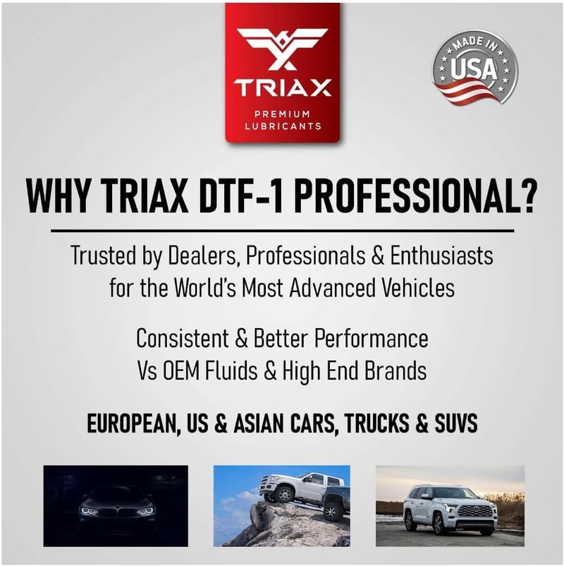 TRIAX DTF-1 زيت علبة النقل اصطناعي بالكامل | تعبئة مدى الحياة | لجميع الفصول حتى -50 درجة مئوية | متوافق مع BMW Xdrive، Audi/VW Quattro، Range Rover، Ford، Porsche والعديد من الآخرين - Image 4