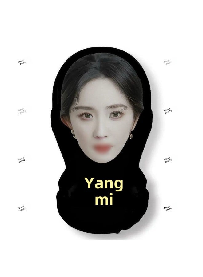 3D Simulation Face Dress-up Funny Headgear Live Props Funny Mask Star Face Spoofs Mask-Color:【yang Mi】one Pack  - Image 1