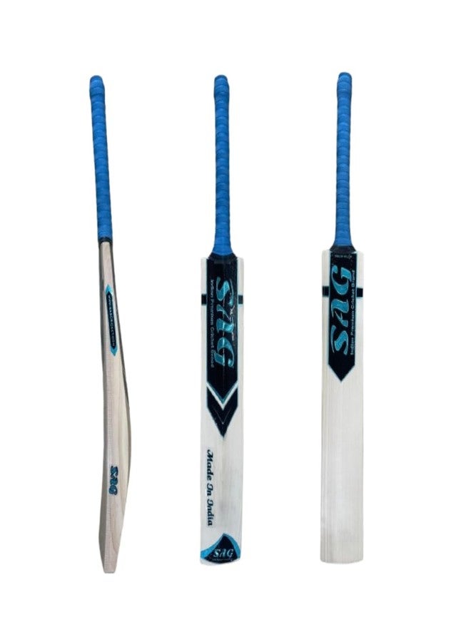 SAG Handcrafted Size-5 English Willow Cricket Bat with Free Bat Cover - Image 1