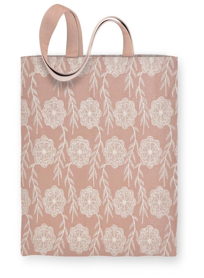 Lady Jayne Lined Embroidered Canvas Fabric Shopping Tote Bag, 15" x 14", Sweet Boutique Peony Floral - Image 1