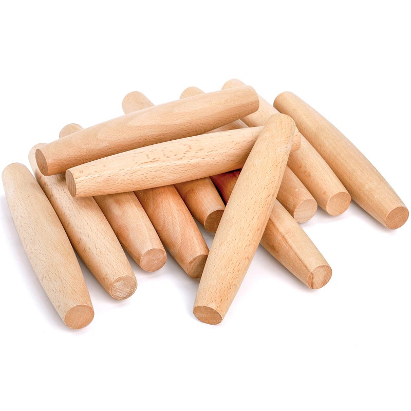 Elsjoy 12 Pack French Rolling Pin Wooden Dough Roller 8 Inch Tapered Small Roll Pin for Baking Pie Cookie Pasta Dumpling NonStick