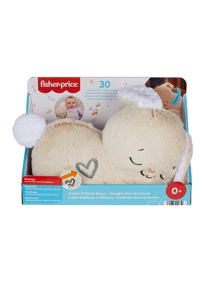 Fisher-Price آلة صوت الأطفال لتهدئة واستقرار الأرنب القابل للحمل مع الموسيقى والأضواء والحركة للأطفال حديثي الولادة  - Image 1