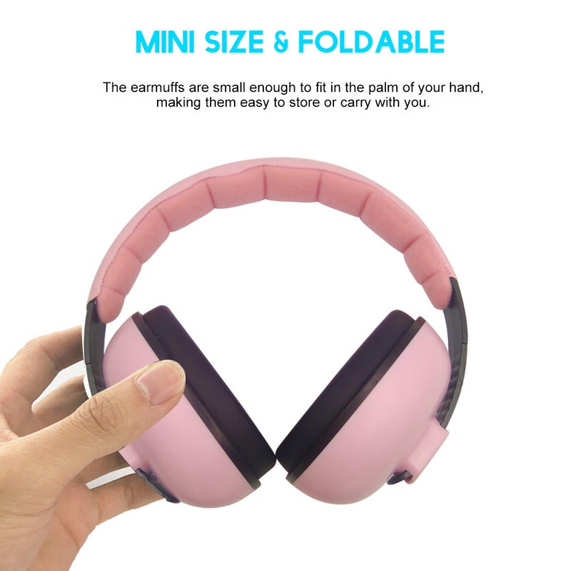 Hearing Protection Earmuffs: 21dB NRR Noise Reduction, Premium Noise Dampening Sponge, Soft Ear Cushions - Adjustable Lightweight Headband, Mini Foldable Size for Infants 6 Months to 3 Years, Loud Env - Image 5