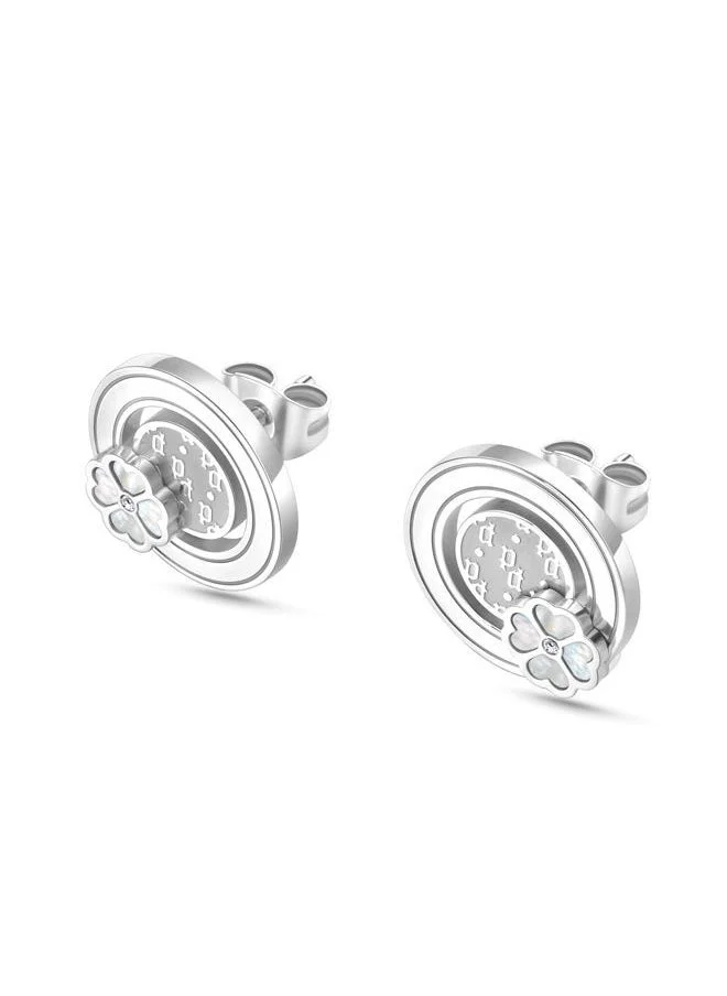 بوليس Quilt Earring for Women Stainless Steel with Mother of Pearl