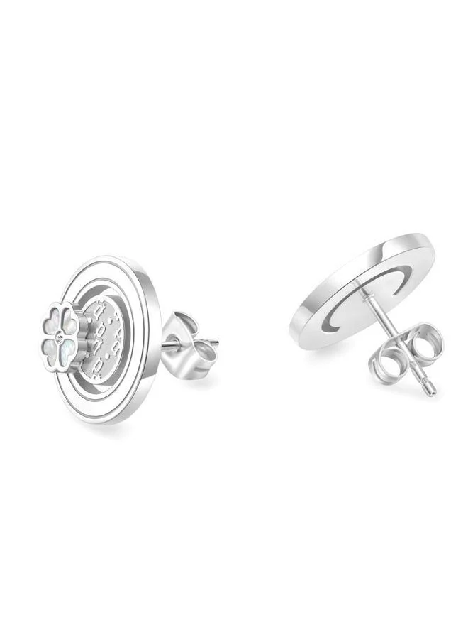 POLICE Quilt Earring for Women Stainless Steel with Mother of Pearl