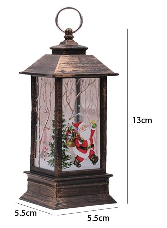 Christmas Decorations Lantern, 3PCS Christmas Decorations Lights Vintage Xmas Candle with LED Tea Light Santa Claus Elk Snowman Pattern Lights Fireless Candles Lamp for Christmas Party Decor - Image 5
