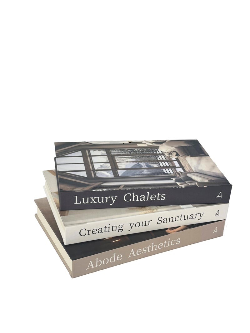 Array & Arrow Array Arrow Decorative Book Set of 3 for Home Decor Hardcovered Book Set for Home Decor Coffee Table Dcor Fake Books for Decoration Faux Books for Decoration Small Blank Pages - Image 2