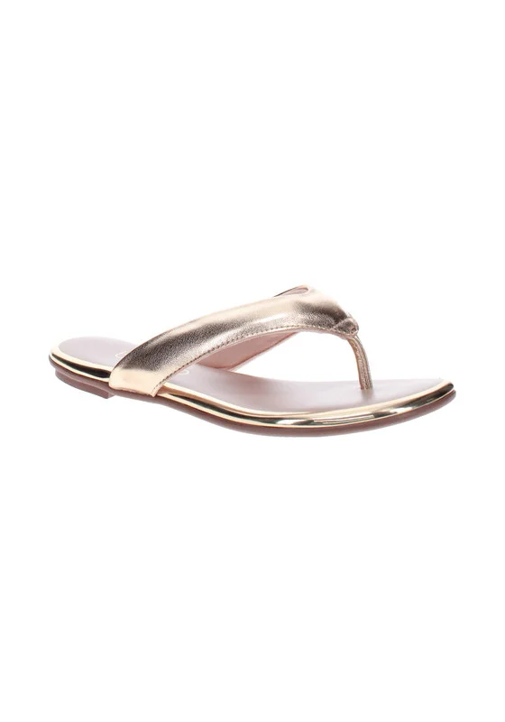 Beira Rio Ladies Flat Sandals Golden | Made In Brazil