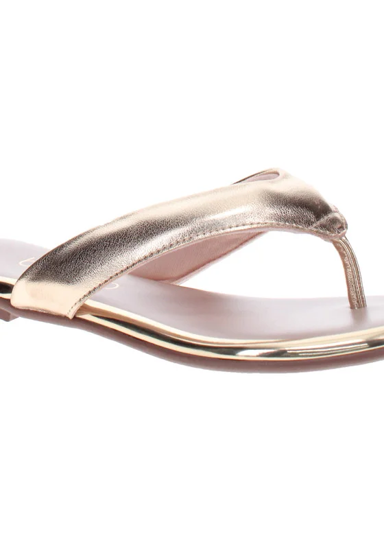 Beira Rio  Beira Rio Ladies Flat Sandals Golden | Made In Brazil for Women | Best Price UAE