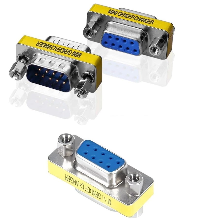 KNEUTRIX 9 Pin RS-232 DB9 Serial Gender Changer Coupler Adapter (DB9 M/F (3 Pieces)) DB-9 Male to Female - Image 1