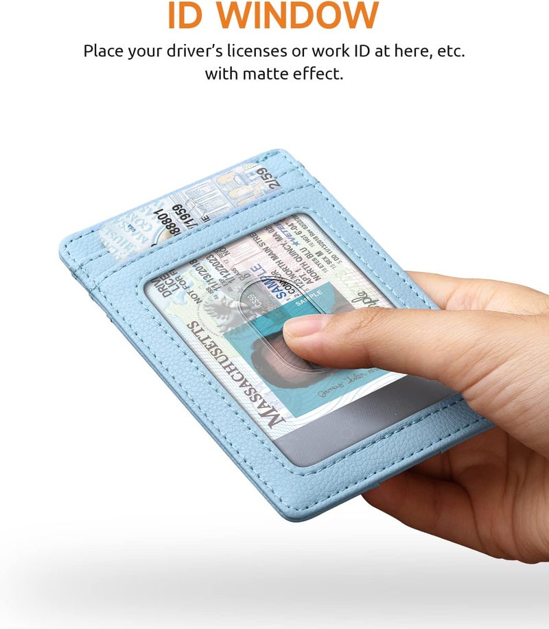 Buffway Mens Slim Wallet, Minimalist Thin Front Pocket Leather Credit Card Holder with RFID Blocking for Work Travel - Image 4