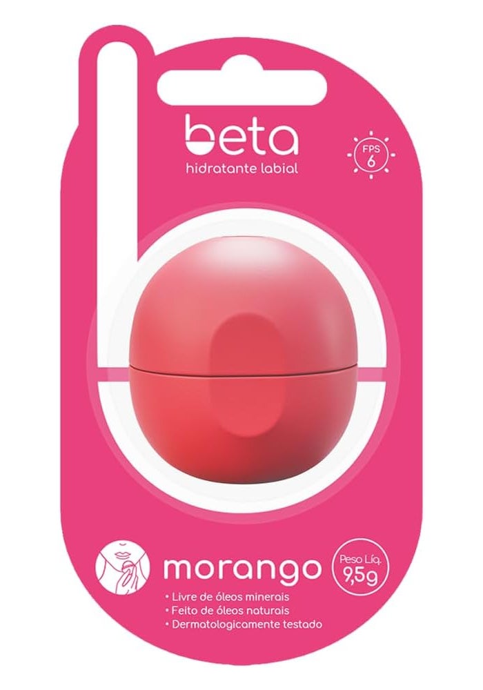 Beta Strawberry Lip Moisturizer - Deep Hydrating Lip Balm with SPF 6, 9.5g - Image 1