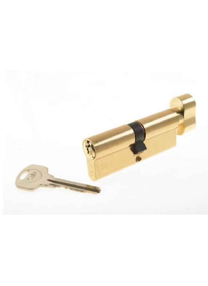 Yale 500 Series Double Euro Profile Cylinder 40—40mm Polished Brass  Key + Knob, 10-0503-4040-CK-02-01 (80mm)  - Image 1