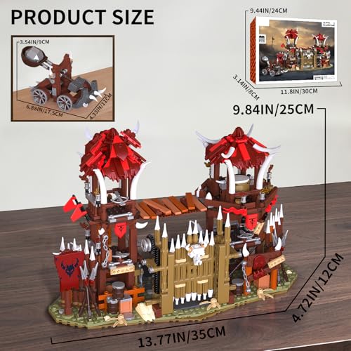 BNG Bonfire Gate Building Set for Adult Orc Fortress Watchtower Building Block Catapult Block Toy Home Office Decor Ideal Gift for Teens Boys 814 1279 PCS - Image 5