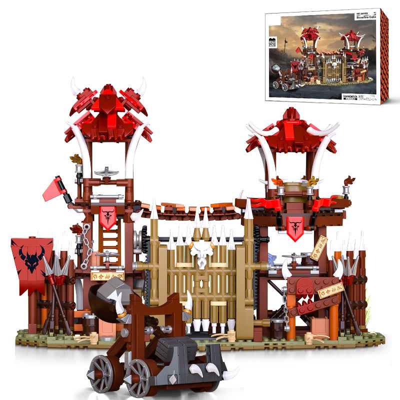 BNG Bonfire Gate Building Set for Adult Orc Fortress Watchtower Building Block Catapult Block Toy Home Office Decor Ideal Gift for Teens Boys 814 1279 PCS - Image 3
