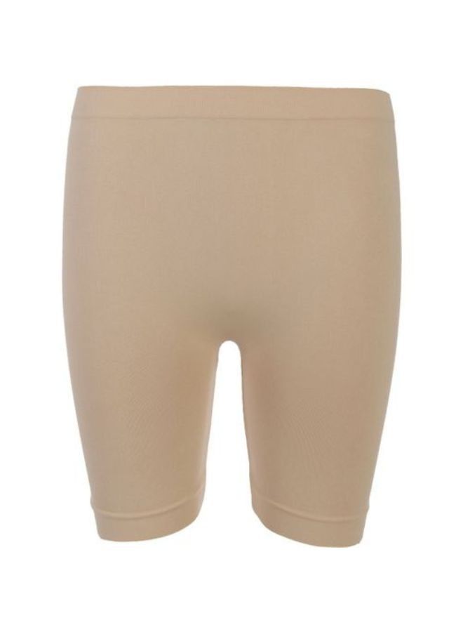 Carina Lycra shorts with elastic above the knee and a mid-rise waist, Café colour - Image 2