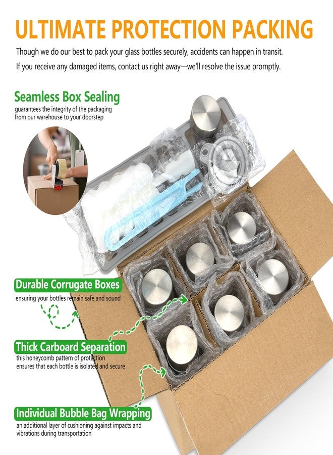 Zukro Glass Juice Bottles with Lids for Juicing 24 oz, Reusable Clear Glass Water Bottles with Stainless Steel Airtight Cap for Refrigerator, 100% Leak Proof, BPA Free, ECO Friendly, Set of 6 - Image 5