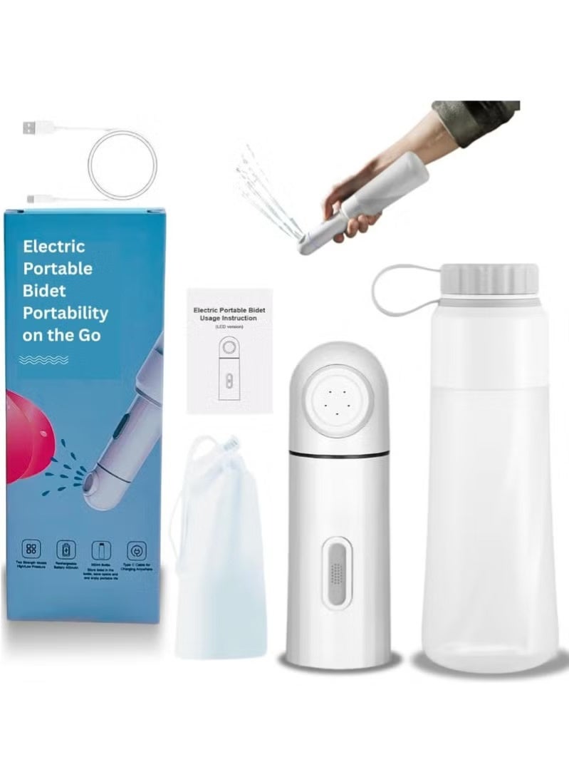 DEXO Portable Bidet With 350ml Reservoir, High Pressure USB-Type C Mini Electric Rechargeable Handheld Travel/camping/hiking Bidet, Water Sprayer for Women and Men, Personal Hygiene Cleaning - Image 1