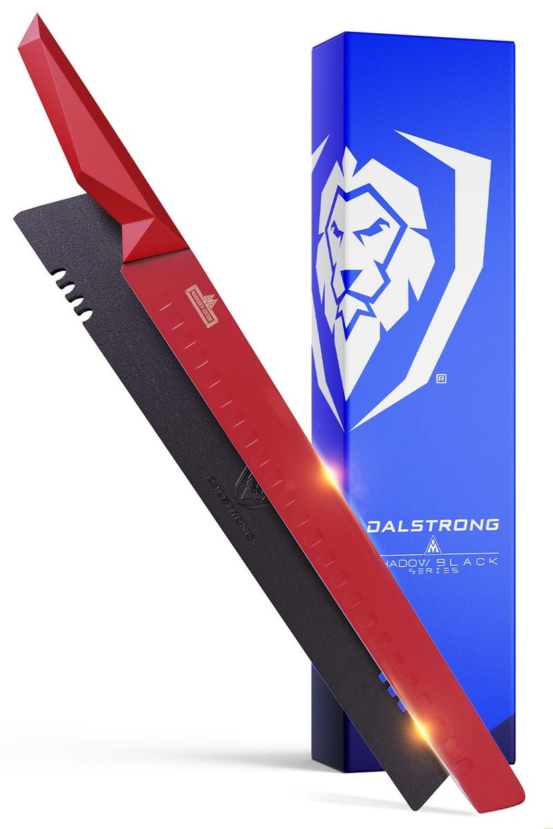 Dalstrong Slicing Knife - 12 inch - Shadow Black Series - Marauder Red Edition - Red Non-Stick Coating - High Carbon - 7CR17MOV-X Vacuum Treated Steel Carving Knife - Kitchen Knife Slicer - Sheath - Image 1