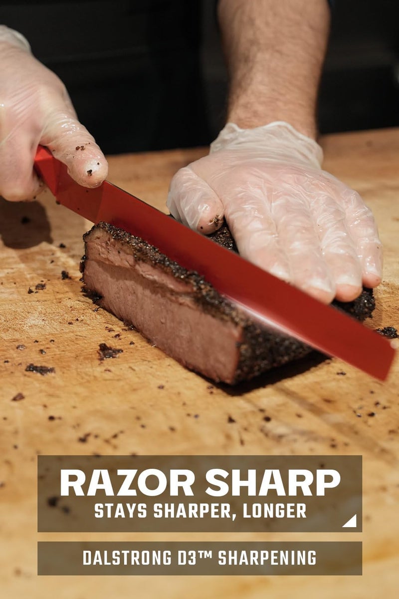Dalstrong Slicing Knife - 12 inch - Shadow Black Series - Marauder Red Edition - Red Non-Stick Coating - High Carbon - 7CR17MOV-X Vacuum Treated Steel Carving Knife - Kitchen Knife Slicer - Sheath - Image 2
