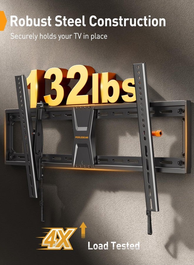 Perlegear Tilting TV Wall Mount for 42-90 TVs with Leveling Adjustment, Max VESA 800x400mm，Fits Most 65 75 85 86 Inch Low-Profile TV Mount Wall Bracket up to 132 lbs, Fits 12"/16"/18"/24" Studs - Image 3
