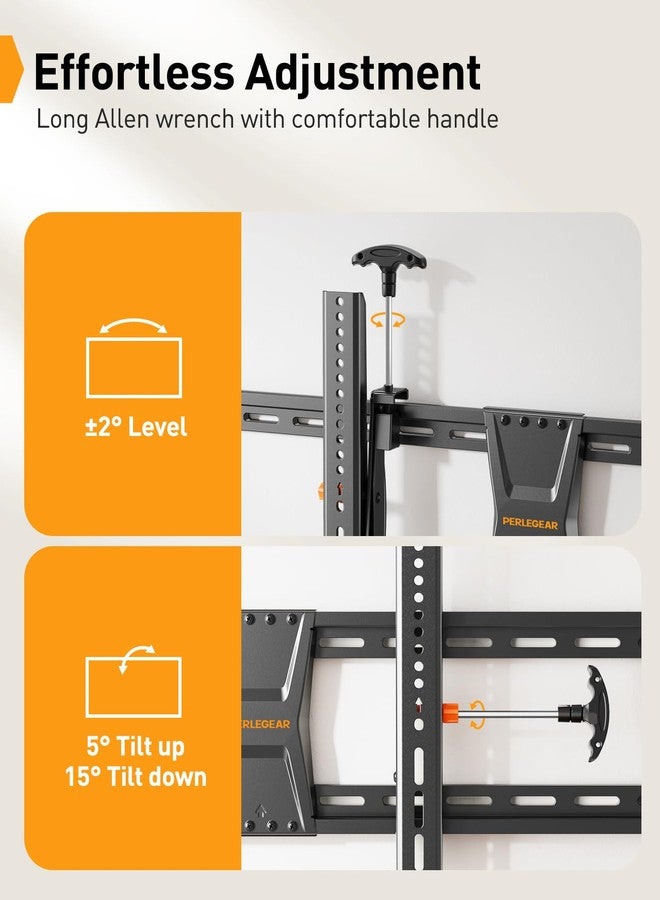 Perlegear Tilting TV Wall Mount for 42-90 TVs with Leveling Adjustment, Max VESA 800x400mm，Fits Most 65 75 85 86 Inch Low-Profile TV Mount Wall Bracket up to 132 lbs, Fits 12"/16"/18"/24" Studs - Image 4