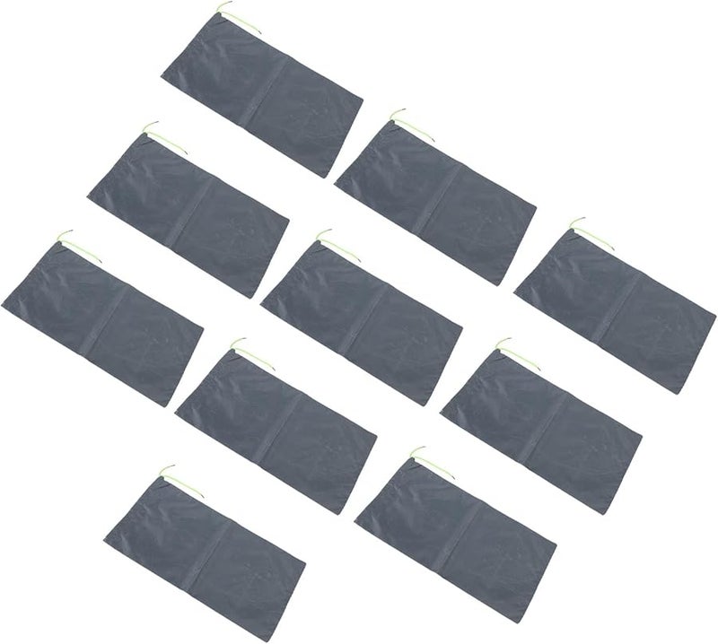 أكياس الرمل الرمادية بدون رمل بسحاب حواجز مياه الفيضانات 10 قطع بوليستر 9.8 × 19.7 بوصة كيس سد - Image 4
