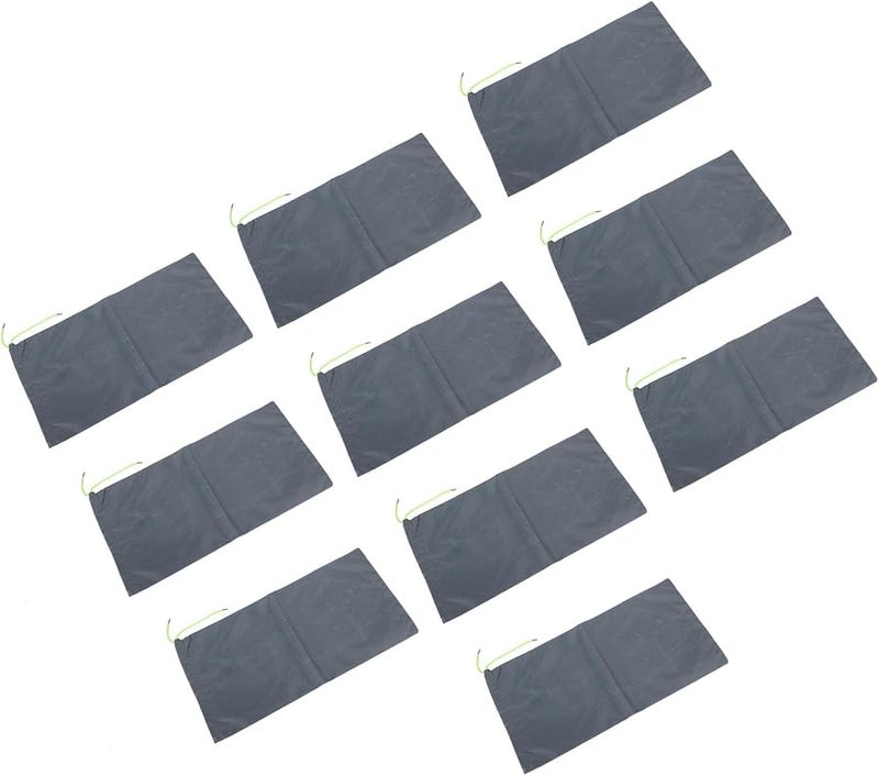 أكياس الرمل الرمادية بدون رمل بسحاب حواجز مياه الفيضانات 10 قطع بوليستر 9.8 × 19.7 بوصة كيس سد - Image 3