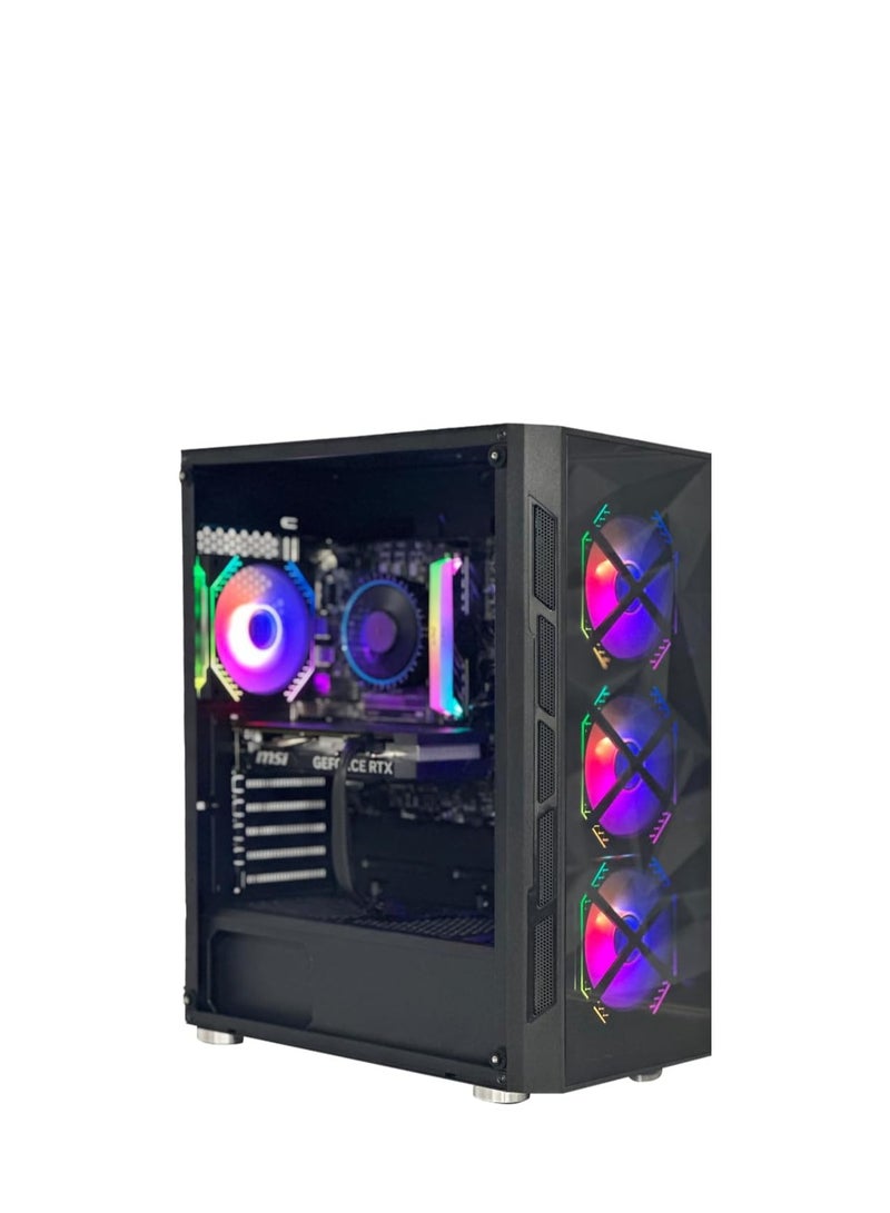 WJCOOLMAN TRIO 4DF RGB Mid Tower Gaming PC Case – Black - Image 2