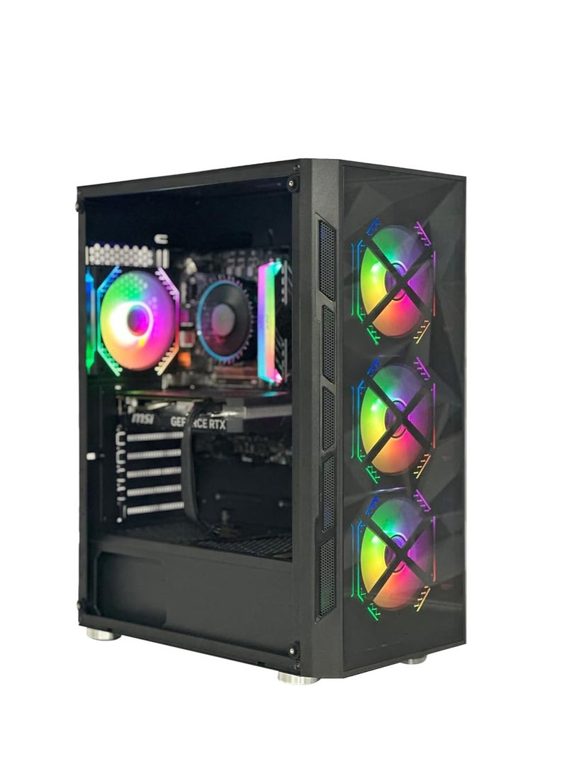 WJCOOLMAN TRIO 4DF RGB Mid Tower Gaming PC Case – Black - Image 3