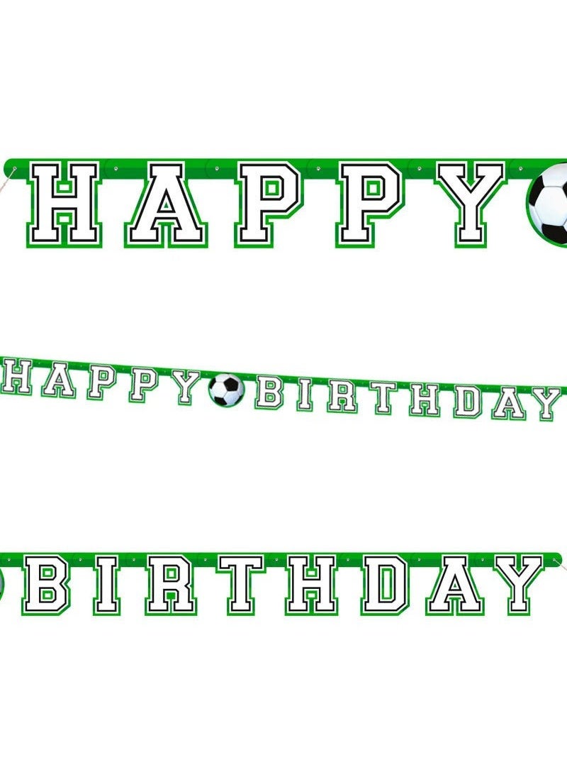 Unique Soccer Happy Birthday DIY Garland Banner Green Paper 213cm - Image 1