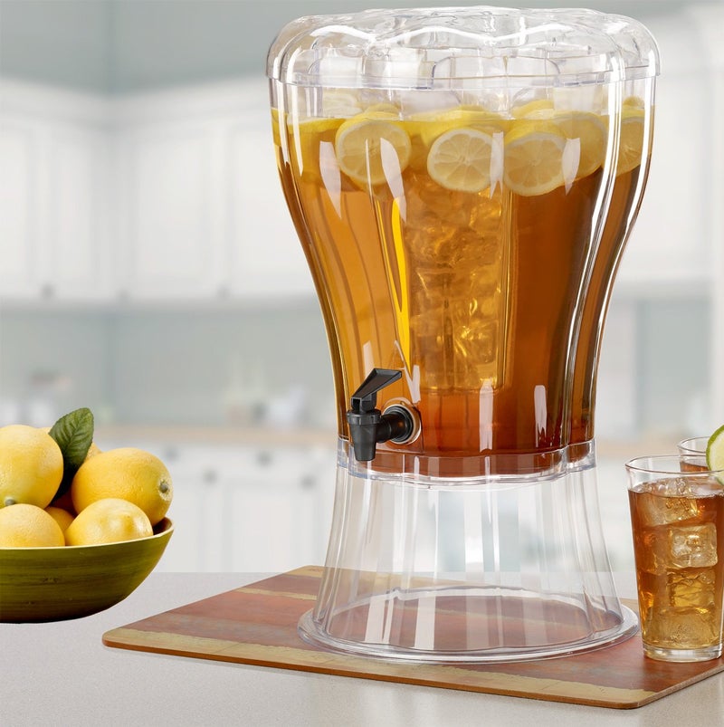 Buddeez Clear Drink 3.5 Gallon Plastic Beverage, Comes with Stand, Spigot, Ice Cone, Large Punch Dispenser for Parties - Image 2