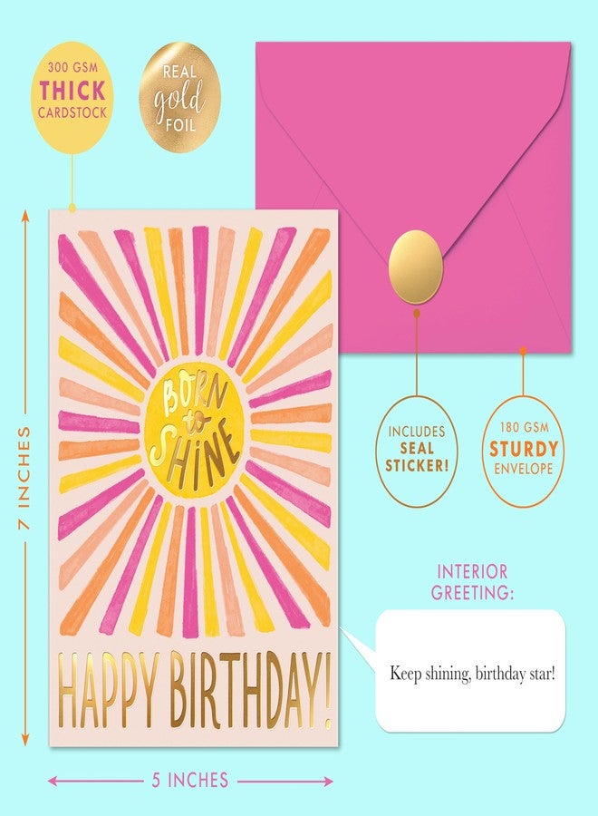 Sweetzer & Orange Birthday Card with Envelope, 5x7, Single Fun Happy Birthday Card for Men, Women, Friends & Family - Message Written Inside - Unique Individual Cardstock & Keepsake Gift - Image 2