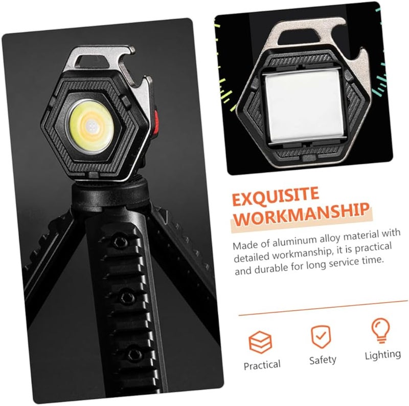 مصباح يدوي قابل لإعادة الشحن على شكل مفتاح كوب، متعدد الوظائف، مصباح عمل، للاستخدام الخارجي، جيب، منفذ نوع سي - Image 3