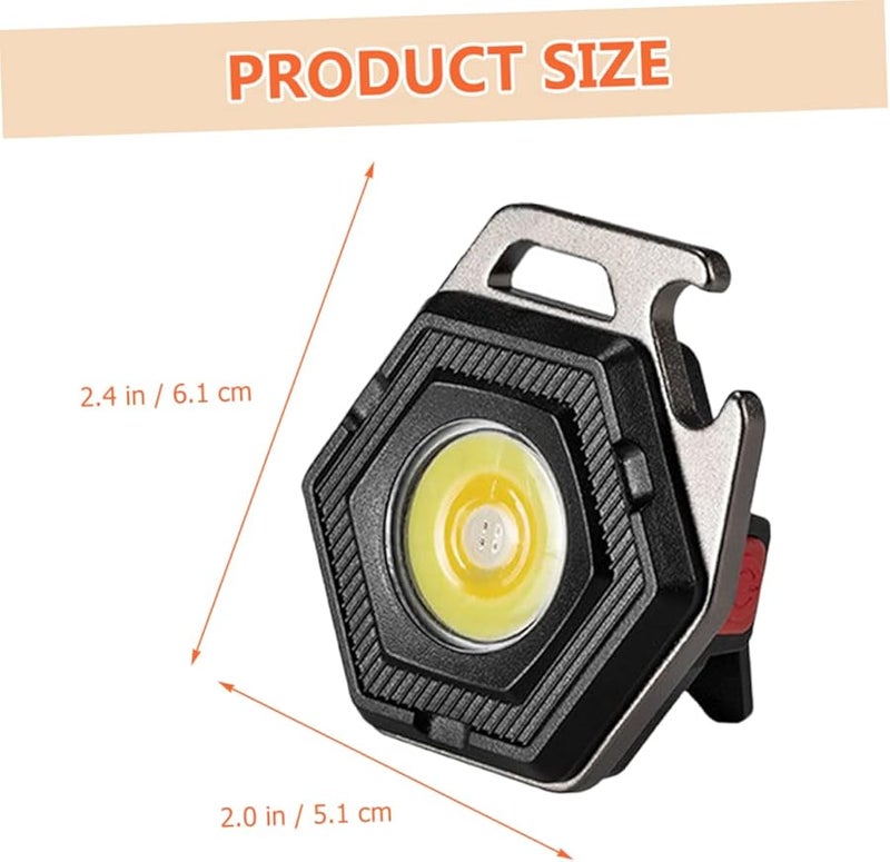 مصباح يدوي قابل لإعادة الشحن على شكل مفتاح كوب، متعدد الوظائف، مصباح عمل، للاستخدام الخارجي، جيب، منفذ نوع سي - Image 4