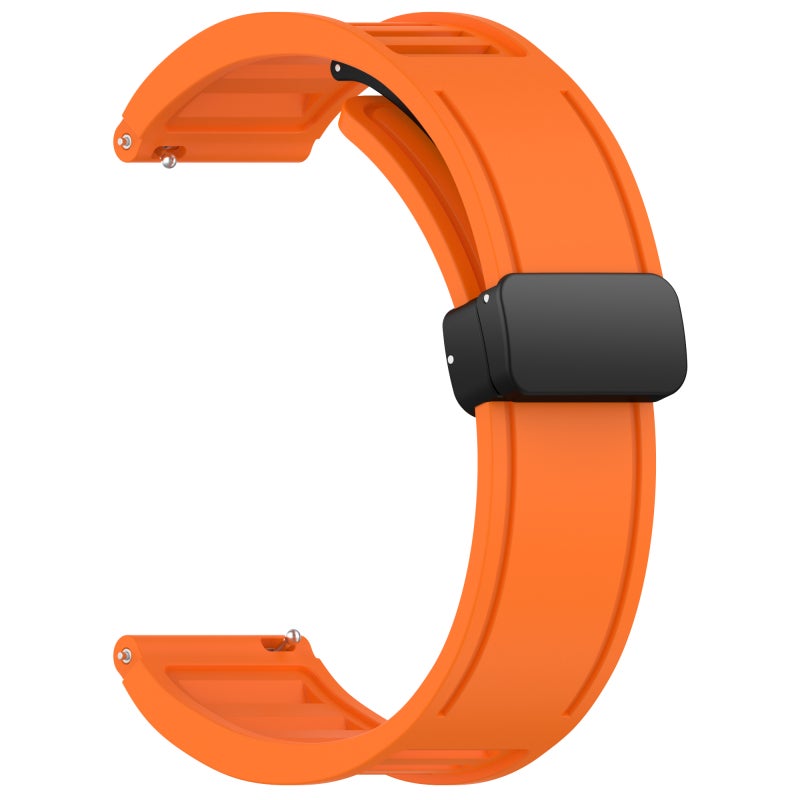 erorex For Xiaomi Watch 2 Window Blind Magnetic Buckle 22Mm Silicone Watch Band(Orange) - Image 4