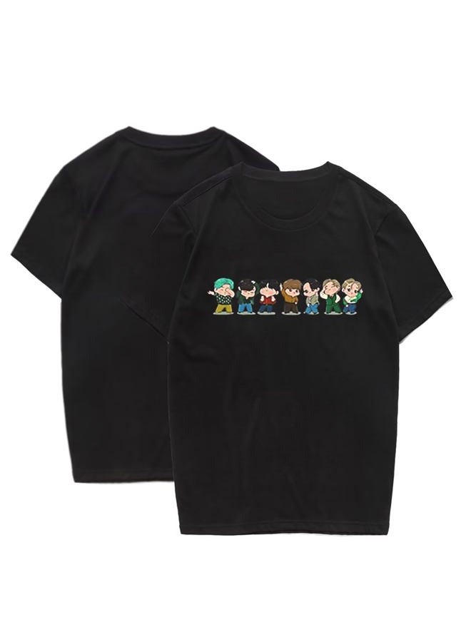 Dolpind Korean Love Yourself Shirt for Women T-Shirt Graphic Tee Short Sleeve Tops Merch Merchandise, Black 01, L - Image 1