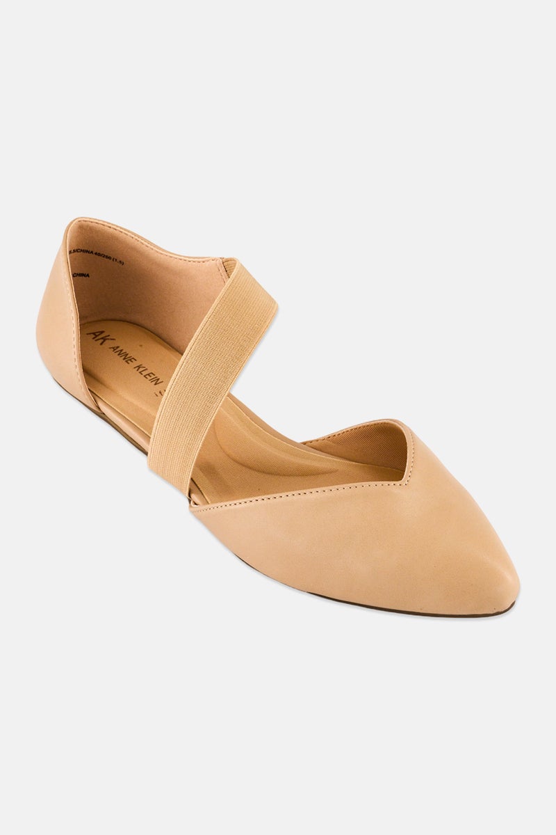 ANNE KLEIN أحذية نسائية أكورسولو مسطحة، بيج - Image 1