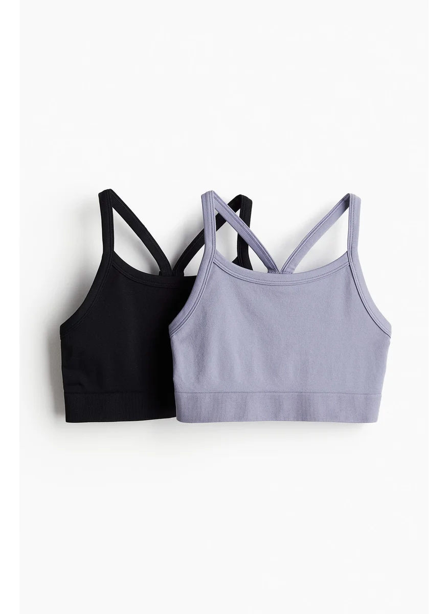 H&M 2-Pack Drymove™ Seamless Sports Tops