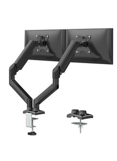 Dual Monitor Mount Stand, Adjustable Monitor Stand, Articulating Gas Spring Monitor Arm, Monitor Desk Mount with Clamp and Grommet Base - Fits 13 to 32 Inch Computer Monitors