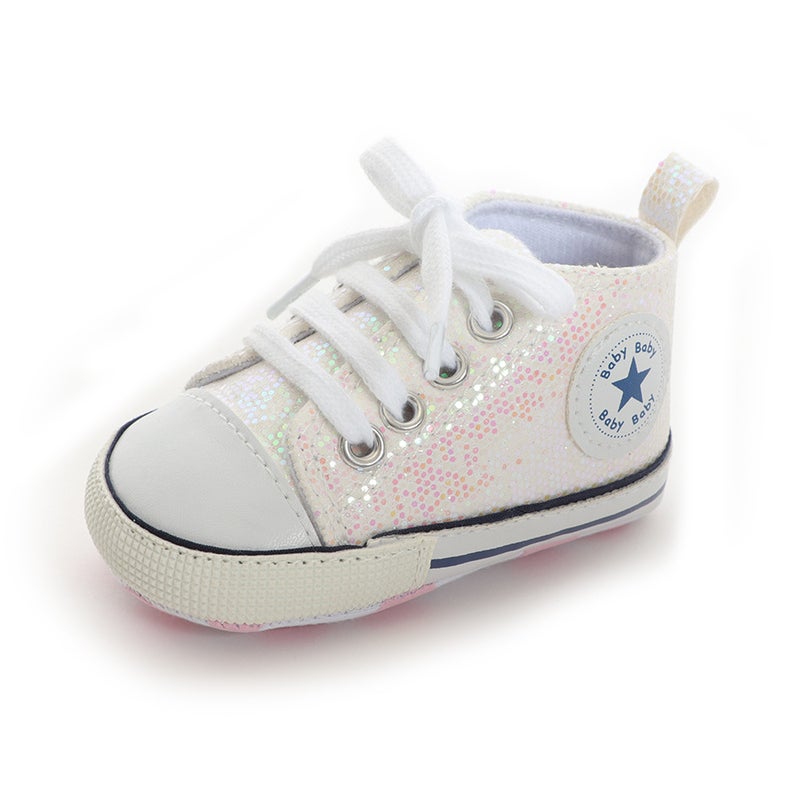 Baby Sneakers Canvas Shoes Special Sale Sequins off White 