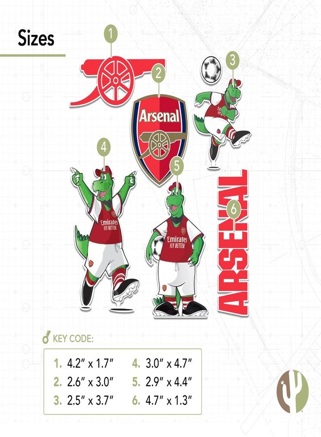 Desert Cactus ملصق صبار الصحراء لنادي أرسنال لكرة القدم - ملصق فينيل للكمبيوتر المحمول وزجاجة الماء والسيارة ودفتر القصاصات (النوع 2-3) - Image 3