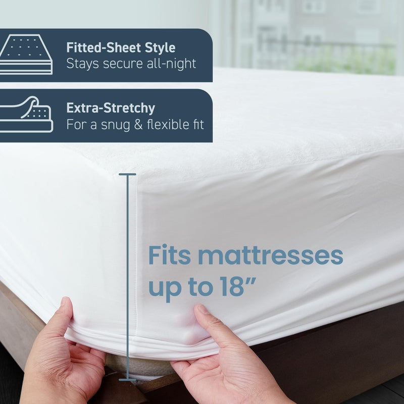 SafeRest Twin Size Premium Hypoallergenic Waterproof Mattress Protector - Vinyl Free - Image 4
