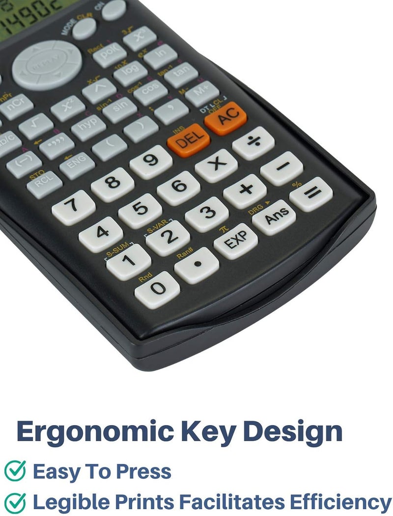 Big & small space compatible - Scientific Calculator, Solar Power, 2 Line Calculator, Calculator for School, Fraction Calculator, Calculator Scientific, Statistics Calculators, College Calculators Trendy economical quality - Image 4