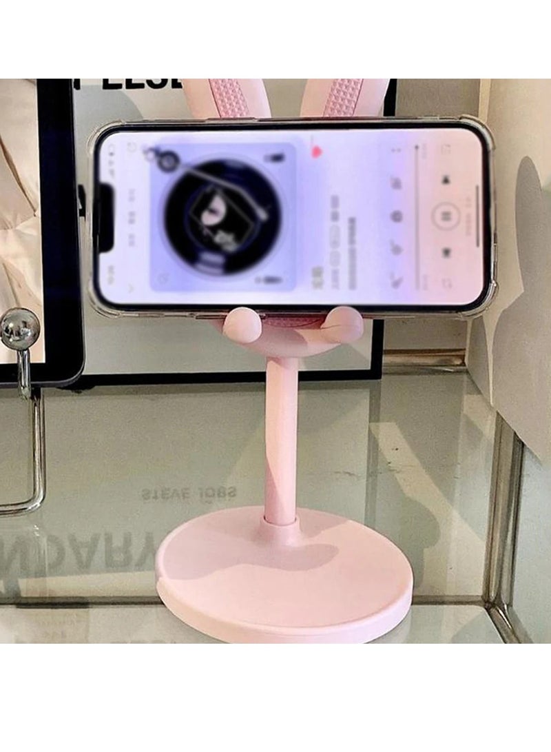 AROAQ حامل هاتف أرنب لطيف، حامل هاتف محمول مكتبي متين، حامل لوحي قابل للتعديل ومضاد للانزلاق، حامل هاتف محمول محمول متوافق مع جميع الهواتف المحمولة والأجهزة اللوحية، (أزرق) - Image 4