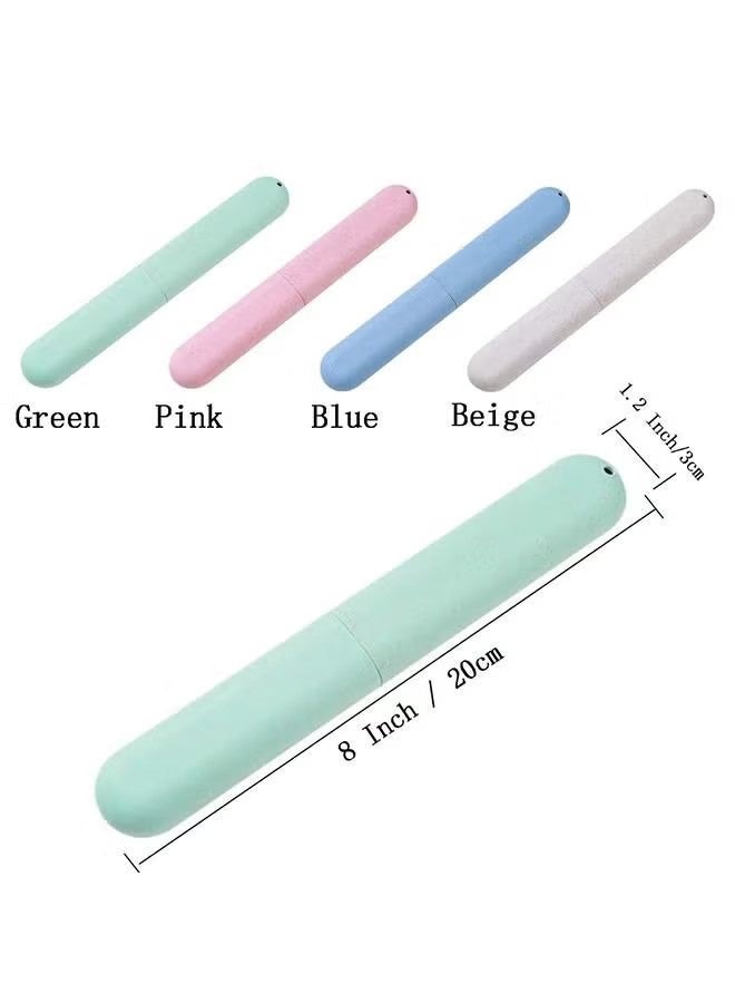 واي جيه حافظة فرشاة أسنان سفر من 4 قطع، حاملة فرشاة أسنان محمولة وقابلة للتهوية من البلاستيك للسفر والتخييم والمدرسة والمنزل - Image 2