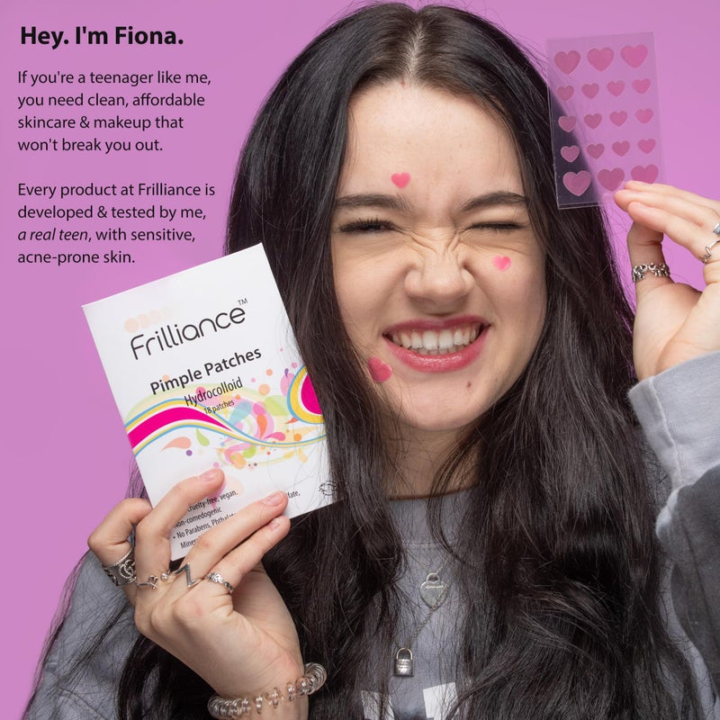 Frilliance Pink Heart Shaped Hydrocolloid Acne Pimple Patches for Zits and Blemishes (18 Count, 2 Sizes) Spot Treatment Stickers for Face & Skin, Vegan and Cruelty Free - Image 5